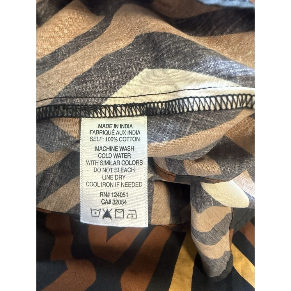 Anthropologie Porridge Mireil Midi Dress Brown Geometric Print M Petite NWT - Picture 9 of 11